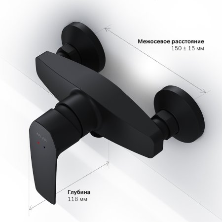 Смеситель для душа AM.PM Gem F90A20022 Черный 