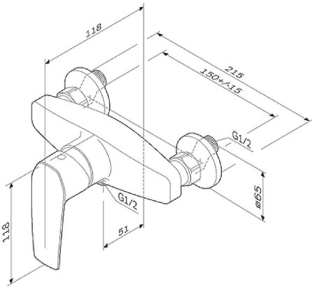 Смеситель для душа AM.PM Gem F90A20022 Черный 