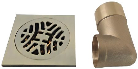 Душевой трап Gappo G81006-4 с решеткой Бронза 