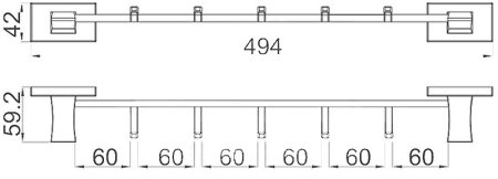 Вешалка для полотенец Gappo G0716-50 Хром 