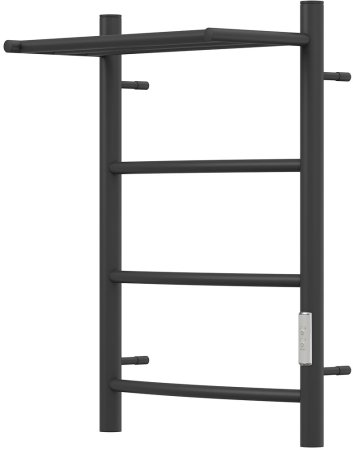 Полотенцесушитель электрический APEXTERMO Corona CR01164BM 600x400 с полкой, черный матовый 