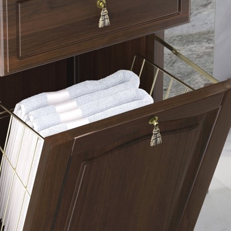 Шкаф пенал Opadiris Риспекто 40 L 00-00005840 с бельевой корзиной Орех антикварный 