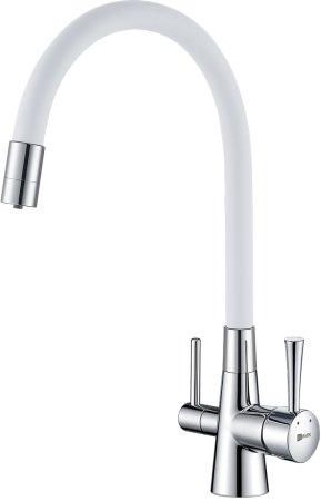 Смеситель для кухни Lemark Comfort с подключением к фильтру с питьевой водой (LM3075C-White) 