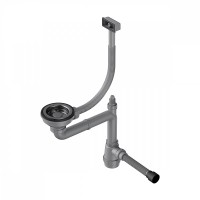 Сифон для мойки Omoikiri WK-1-S-GM со скрытым прямоугольным переливом