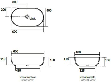 Раковина-чаша Kerasan Nolita 60 534389 Ferro Matt 