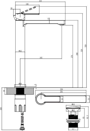 Смеситель Villeroy & Boch Architectura TVW10300500061 для раковины 