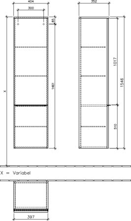 Шкаф-пенал Villeroy & Boch Venticello A95111 DX glossy white R 