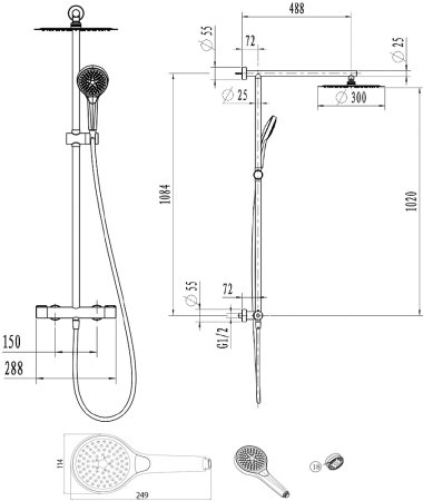 Душевая стойка Villeroy & Boch Embrace Plus TVS1083000161 