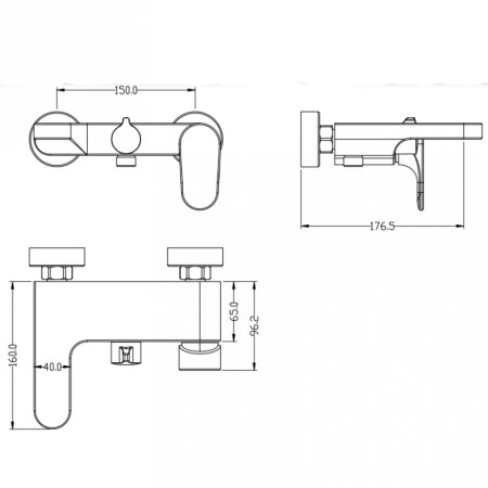 Смеситель для ванны Boheme Spectre 453-B Черный 