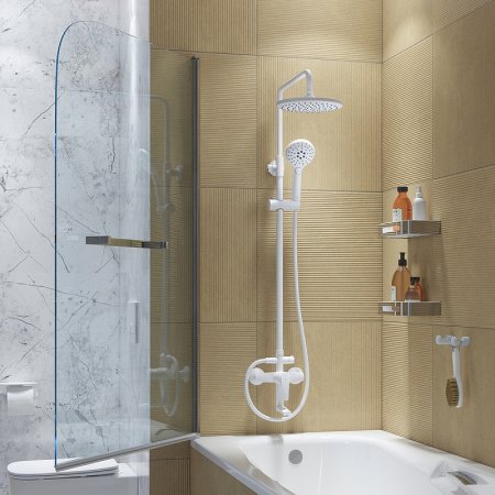 Душевая система Iddis Ray RAYWT3Fi06 Белая матовая 