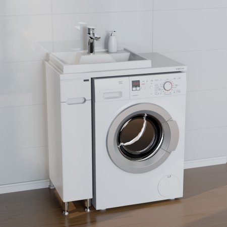 Тумба СаНта Лондон 19 с раковиной над стиральной машиной Юпитер 80 L 