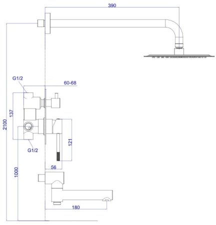 Душевая система скрытого монтажа ESKO Beijing" 7в1 (7in1BJ)" 