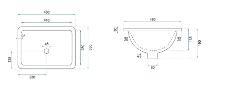 Раковина 46х33 см Rea Adela REA-U6653 