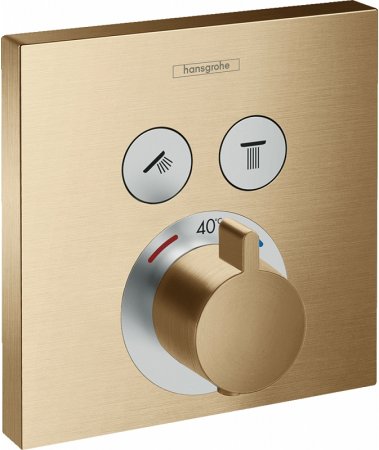 Смеситель для душа Hansgrohe ShowerSelect 15763140 с термостатом Шлифованная бронза 