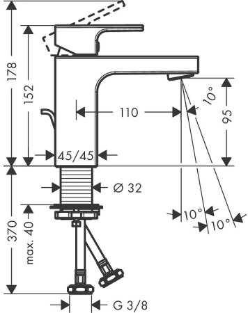 Смеситель для раковины Hansgrohe Vernis Shape 71594000 Хром 