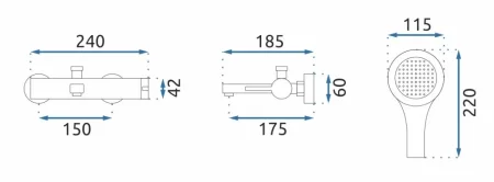 Смеситель для ванны Rea Polo REA-B9979 