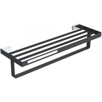 Полка для полотенец Boheme Q 10947-CR-B Черная Хром