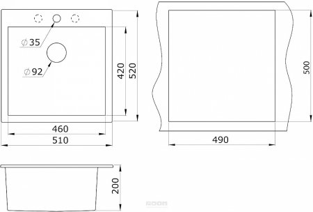 Мойка кухонная Paulmark Praktisch PM105152-GR 51х52см, серый 