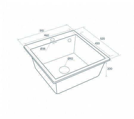 Мойка кухонная Paulmark Praktisch PM105152-GR 51х52см, серый 