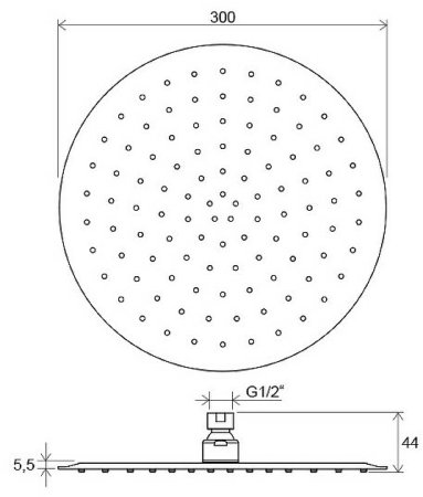 Верхний душ Ravak Chrome Slim 984.00 X07P336 Хром 