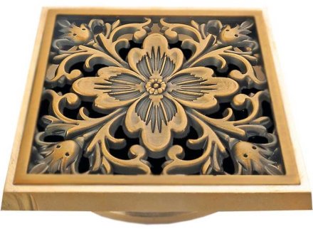 Решетка для трапа Bronze de Luxe Цветок 10x10 21975 Бронза 