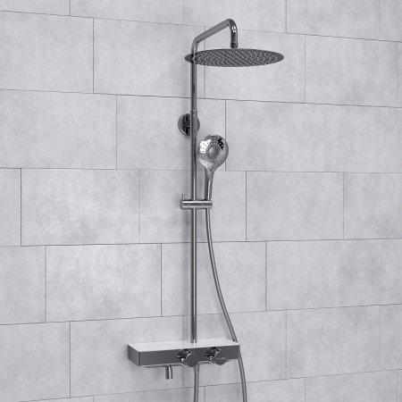 Душевая система WasserKRAFT A113.116.101.CH Thermo с термостатом Хром Белая 