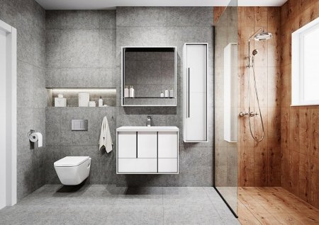 Зеркало Aquaton Ривьера 80 1A239102RVX20 с подсветкой Белый матовый 