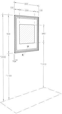 Зеркало Aquaton Уэльс 80 1A214002WA010 с подсветкой с сенсорным выключателем с антизапотеванием 