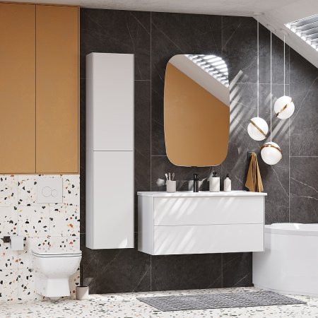 Тумба под раковину Aquaton Сохо 100 1A258201AJ010 подвесная Белая глянцевая 