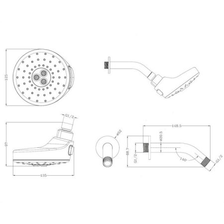 Верхний душ Omnires Douglas DOUGLAS-WCR 
