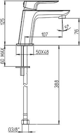 Смеситель для раковины Paini Nove 09CR205LMKM Хром 