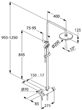 Душевая система Kludi Logo 6808505-00 Хром 