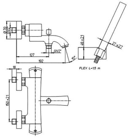 Смеситель для ванны Paini Lady 89CR105THKM Хром 
