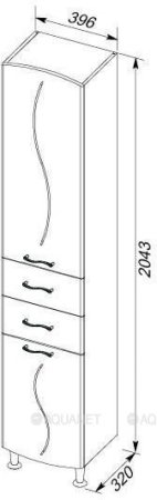 Шкаф-пенал для ванной Aquanet Моника 40 белый 