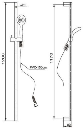 Душевой гарнитур Paini Catania CTCR121L12 Хром 