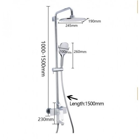 Душевая система Faop A2480-8 белый / хром 