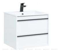 Тумба c раковиной Aquanet Lino 60 белый матовый