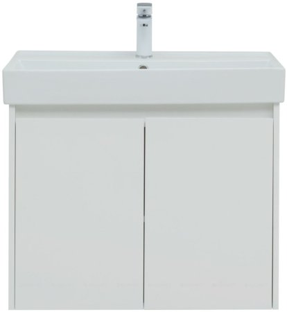 Тумба с раковиной Aquanet Nova Lite 75 белый глянец (2 дверцы) 