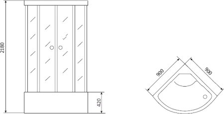Душевая кабина Timo Eco TE-0790 90x90см (с гидромассажем) 