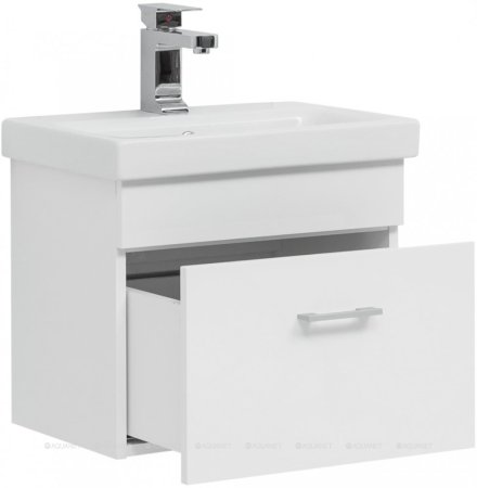 Тумба с раковиной Aquanet Нота 50 (Moduo Slim) белый 