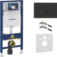 Система инсталляции для унитазов Geberit Duofix UP 320 111.300.00.5 кнопка черная глянцевая