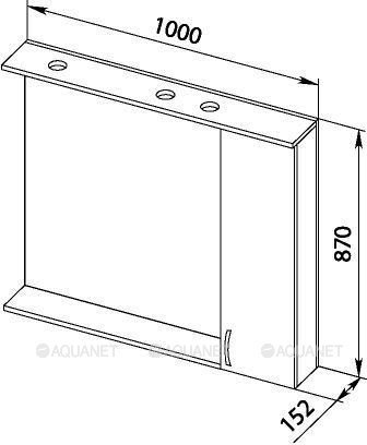 Зеркало-шкаф Aquanet Донна 100 белый дуб 