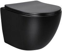 Унитаз Vincea Globo VT1-14SMB подвесной Черный матовый с сиденьем Микролифт Унитаз Vincea Globo VT1-14SMB подвесной Черный матовый с сиденьем Микролифт
