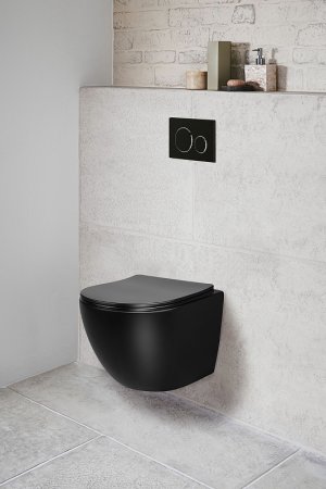 Унитаз Vincea Globo VT1-14SMB подвесной Черный матовый с сиденьем Микролифт 
