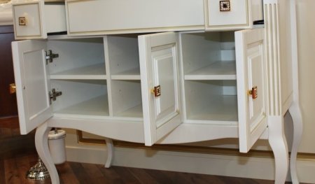 Тумба под раковину Opadiris Лаура 120 Z0000009324 Белая матовая с золотой патиной ручки Swarovski Золото 