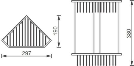 Полка Aquanet 8191 двойная угловая 
