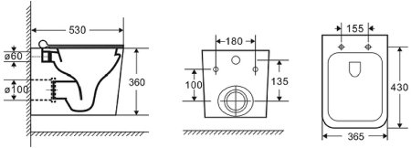 Унитаз Azario Mona AZ-0057 подвесной с сиденьем Микролифт 