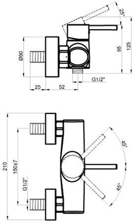 Смеситель для душа Azario Tasco AZ-15160631 Хром 