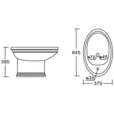Биде напольное CeramaLux 1410 