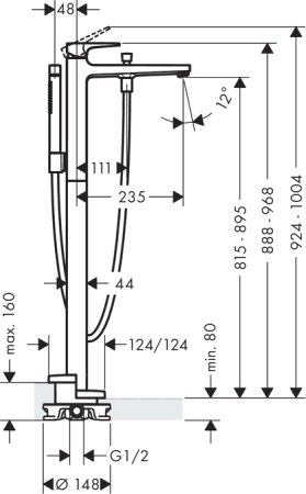 Смеситель Hansgrohe Metropol 32532000 напольный 